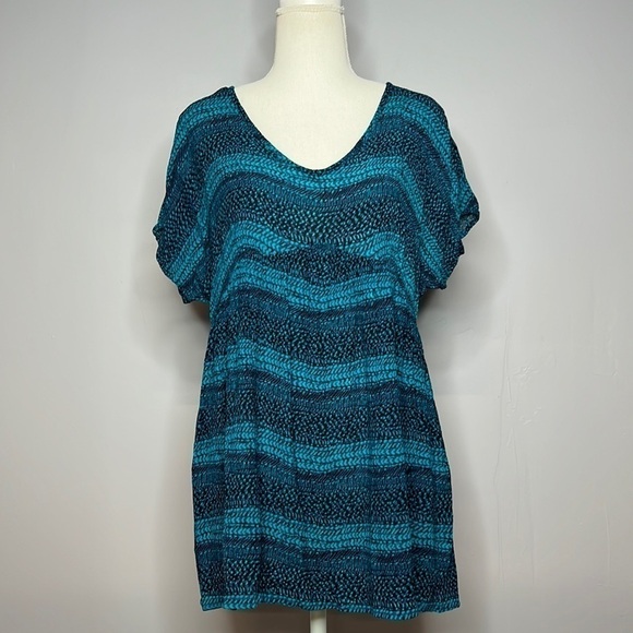 Liz Lange Maternity Blue Small Rayon Blouse - Picture 1 of 7